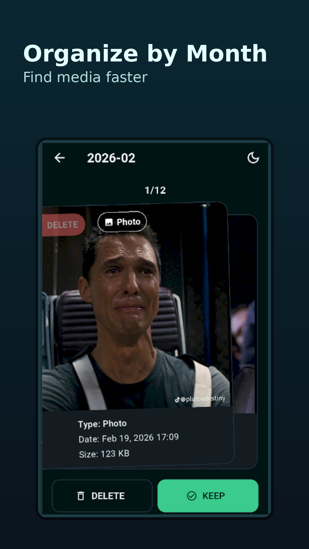 Print do app mostrando lista de meses